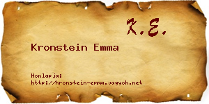 Kronstein Emma névjegykártya